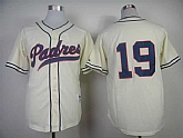 San Diego Padres #19 Tony Gwynn Cream 1988 Mitchell And Ness Throwback Stitched MLB Jersey Sanguo,baseball caps,new era cap wholesale,wholesale hats